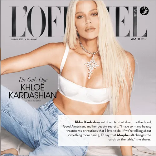 A woman posing for a magazine photoshoot.