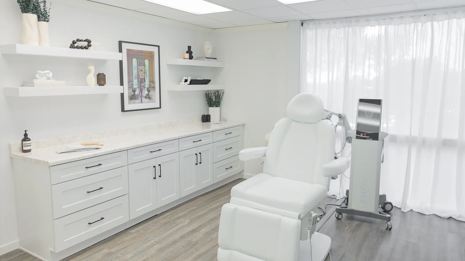 Patient chair at Skin Society.